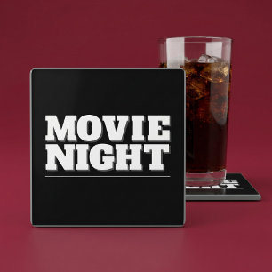 Posavasos De Vidrio Noche de Cine