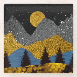 Posavasos De Vidrio Noche de oro