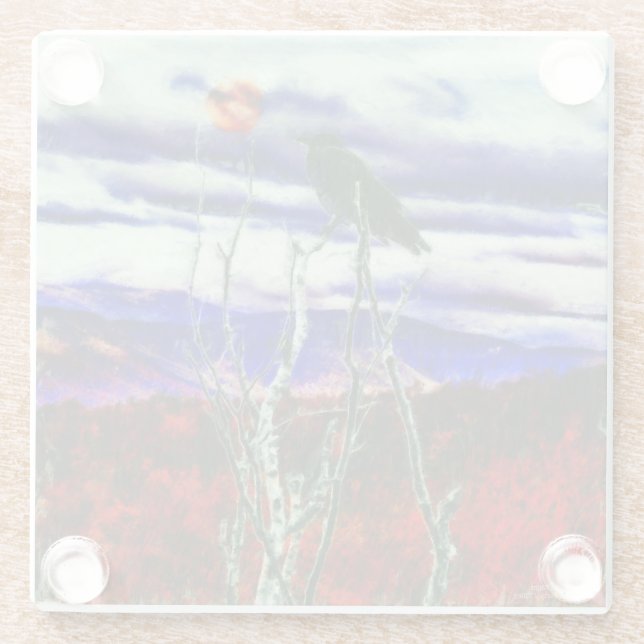 Posavasos De Vidrio Noche de otoño (Reverso)