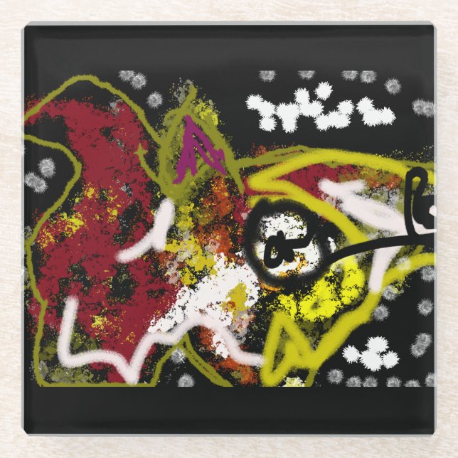 Posavasos De Vidrio noche de Wolf (Anverso)