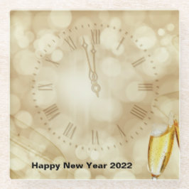 Posavasos De Vidrio Nochevieja con gafas de champán