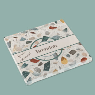 Posavasos De Vidrio Nombre, coloreado texturizado Gran Chip Mosaic Ter