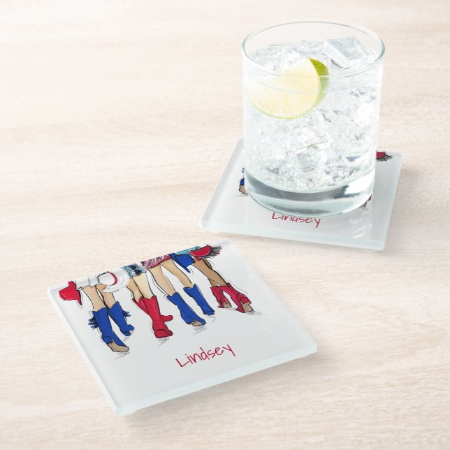 Posavasos De Vidrio Nombre de botes de vaquero de moda de Southern Tex (Angular)