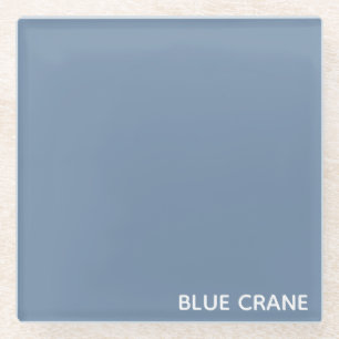 Posavasos De Vidrio Nombre de color azul de la grúa azul