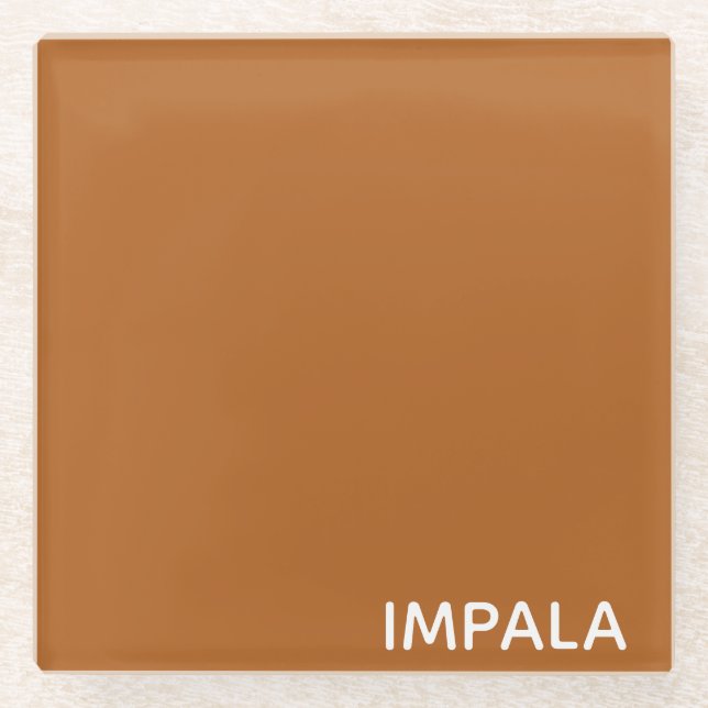 Posavasos De Vidrio Nombre de color marrón de Impala (Anverso)