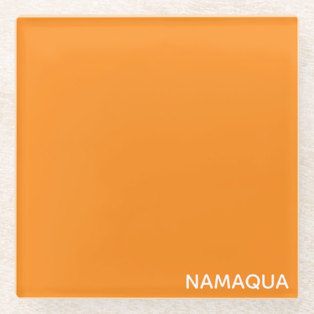 Posavasos De Vidrio Nombre de color naranja de Namaqua (Anverso)