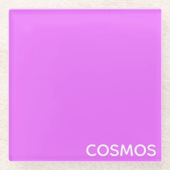 Posavasos De Vidrio Nombre de color púrpura Cosmos (Anverso)