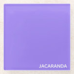 Posavasos De Vidrio Nombre de color púrpura de Jacaranda<br><div class="desc">Nombre de color púrpura de Jacaranda</div>
