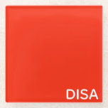 Posavasos De Vidrio Nombre de color rojo de Disa<br><div class="desc">Nombre de color rojo de Disa</div>