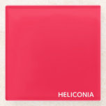 Posavasos De Vidrio Nombre de color rojo de Heliconia<br><div class="desc">Nombre de color rojo de Heliconia</div>