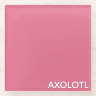 Posavasos De Vidrio Nombre de color rosa Axolotl