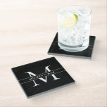 Posavasos De Vidrio Nombre de monograma personalizado<br><div class="desc">¡Esta alfombra de bar personalizada es un gran regalo para cualquiera en su vida! Guau a sus amigos y familiares con este diseño clásico y elegante que puede ser personalizado a su gusto.</div>