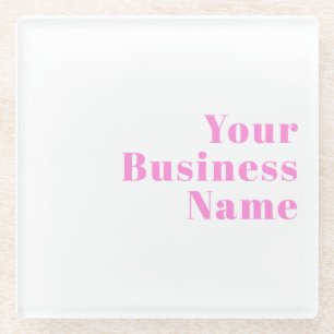 Posavasos De Vidrio Nombre de negocio moderno editable o nombre y apel