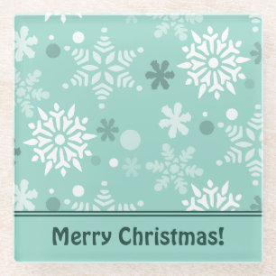 Posavasos De Vidrio Nombre de temporada de Navidad de invierno turques