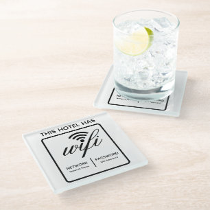 Posavasos De Vidrio Nombre del hotel con marca de personalizado Contra