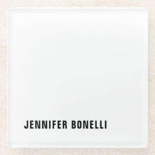 Posavasos De Vidrio Nombre moderno minimalista profesional