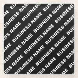 Posavasos De Vidrio Nombre modificable repetible negrita | Blanco negr