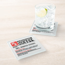 Posavasos De Vidrio Nombre personalizado de la receta para café divert