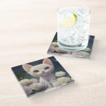 Nombre personalizado Gatito blanco lindo 