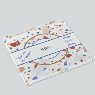 Posavasos De Vidrio Nombre Tones de la Tierra y Blues Bosque del pa