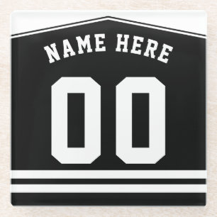 Posavasos De Vidrio Nombre y número personalizado de la camiseta Lacro