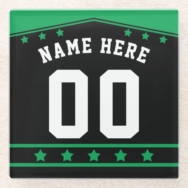 Posavasos De Vidrio Nombre y número Personalizado Hockey Lacrosse Jers (Anverso)