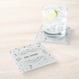 Posavasos De Vidrio Nombres, Black Gray Chips Terrazzo Pattern Masculi