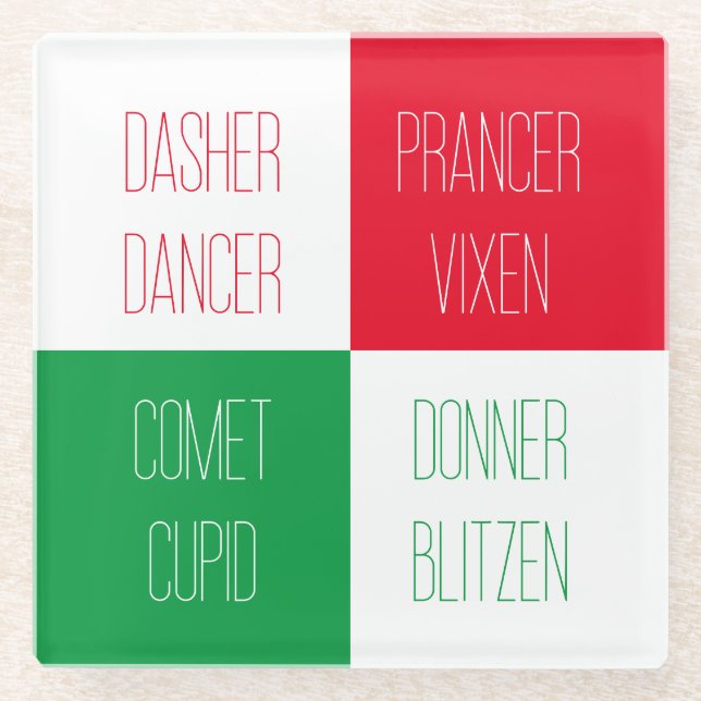 POSAVASOS DE VIDRIO NOMBRES REINDEER HABITACIONES (Anverso)