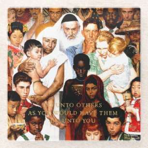 Posavasos De Vidrio Norma de oro (haga a otras) por Norman Rockwell