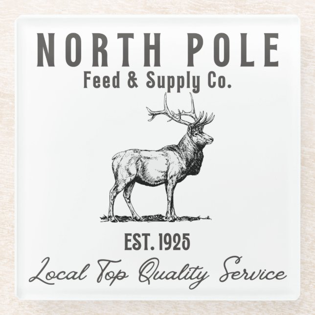 Posavasos De Vidrio North Pole Feed & Supply Co. (Anverso)