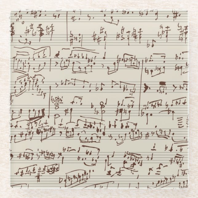 Posavasos De Vidrio Notas de la música (Anverso)