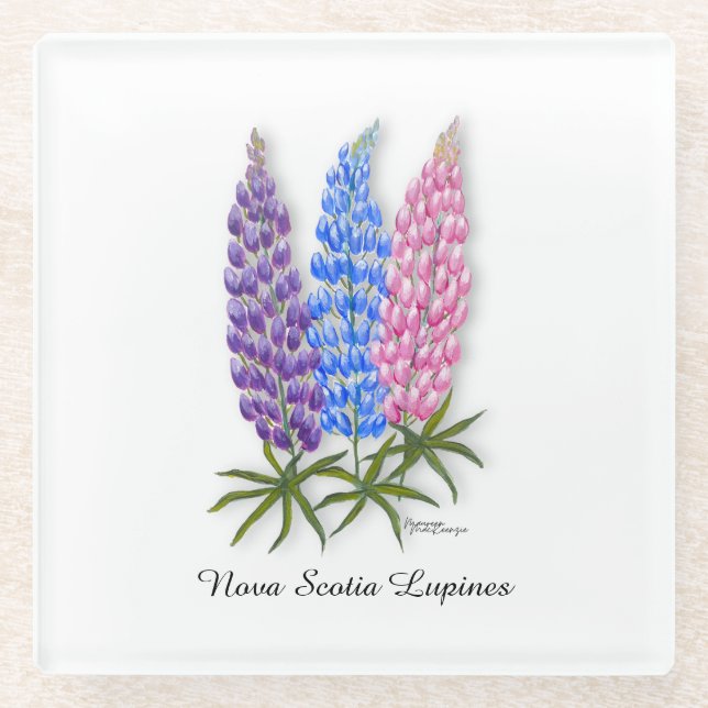 Posavasos De Vidrio Nova Scotia Lupines (Anverso)