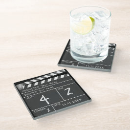 Posavasos De Vidrio Novedad Personalizado personalizada Cine Clapperbo