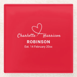 Posavasos De Vidrio Novedades Parejas Boda Fecha Personalizada