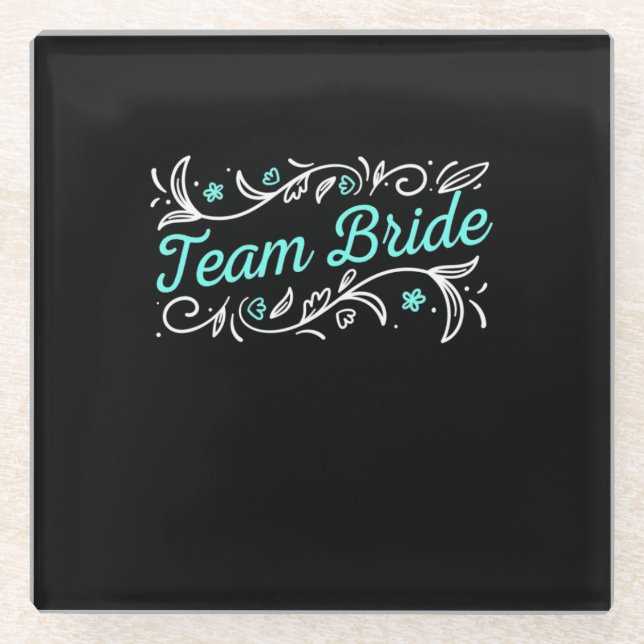Posavasos De Vidrio Novia de equipo (Anverso)