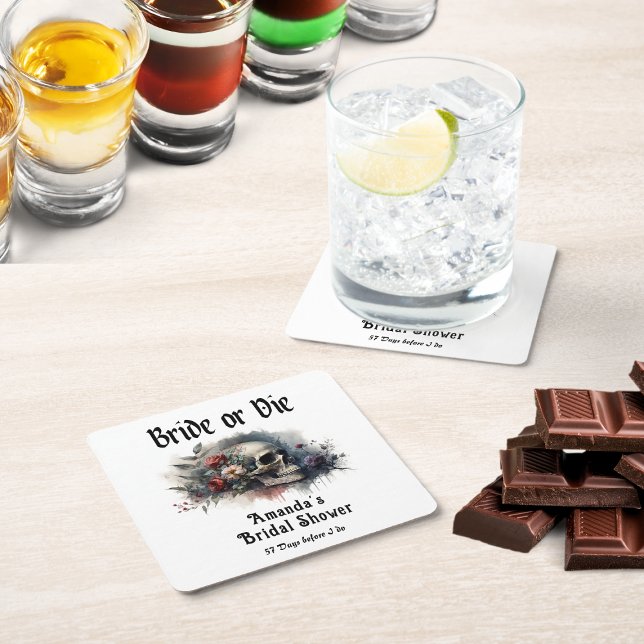 Posavasos De Vidrio Novia gótica morena o ducha de novia muerta (Subido por el creador)