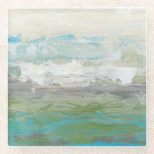 Posavasos De Vidrio Nubes blancas con vistas a un paisaje hermoso