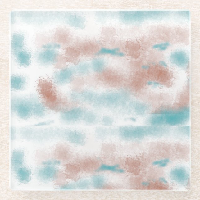 Posavasos De Vidrio Nubes de tones terrestres séricos (Anverso)