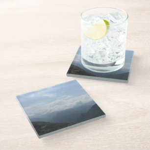 Posavasos De Vidrio Nubes en las colinas Sky Blue Color Photography