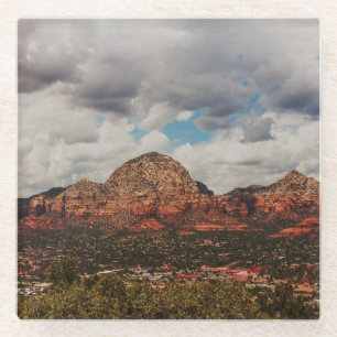 Posavasos De Vidrio Nubes mientras se deslizan hacia Sedona