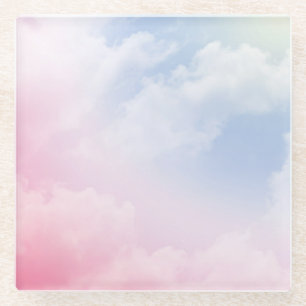 Posavasos De Vidrio Nubes Pastel: Patrón de fondo sereno