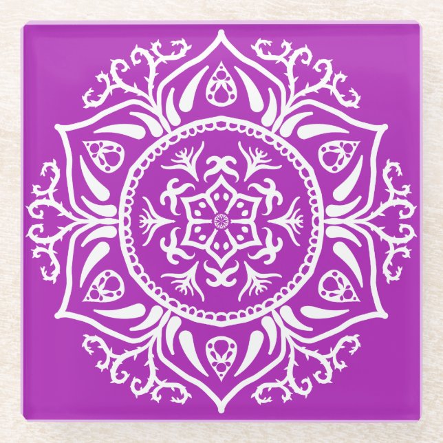 Posavasos De Vidrio Nudibranch Mandala (Anverso)