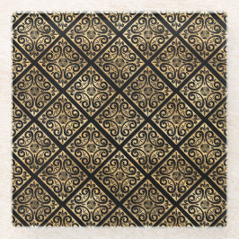 POSAVASOS DE VIDRIO NUDOS Y CRUCES CÉLTICOS IRLANDESES DE COLOR NEGRO 