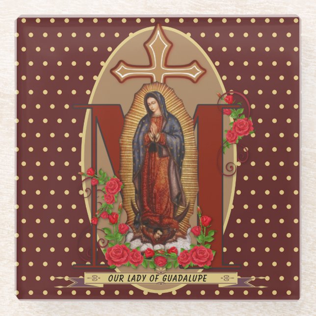 Posavasos De Vidrio Nuestra Señora de Guadalupe Santa María Virgen Esp (Anverso)