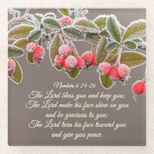 Posavasos De Vidrio Números 6 24-26 El Señor os bendiga y os guarde