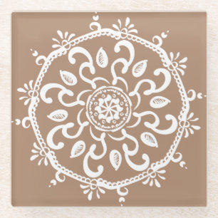 Posavasos De Vidrio Nutmeg Mandala