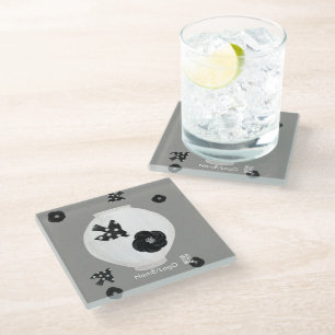 Posavasos De Vidrio objet_22_camellia,pájaro y cerámica