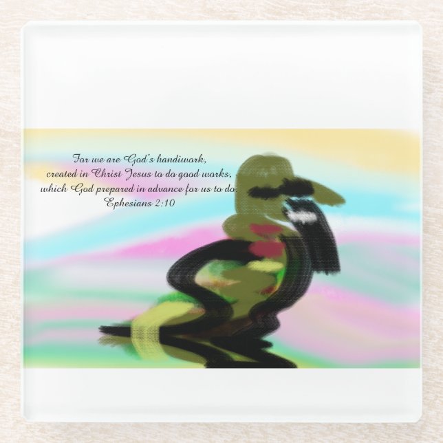 Posavasos De Vidrio obra de Jesús (Anverso)