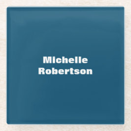 Posavasos De Vidrio Ocean Blue Plain Nombre propio de adición Minimali