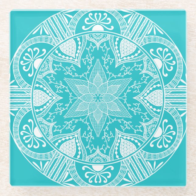 Posavasos De Vidrio Oceana Mandala (Anverso)